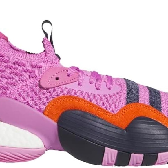 adidas Pink and Orange Athletic Shoes with Bold Toe Cap and Iconic Stripes main image 5